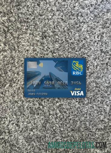 Cartão de débito Visa do Canada Royal Bank (RBC) Photolook Front exemplo real
